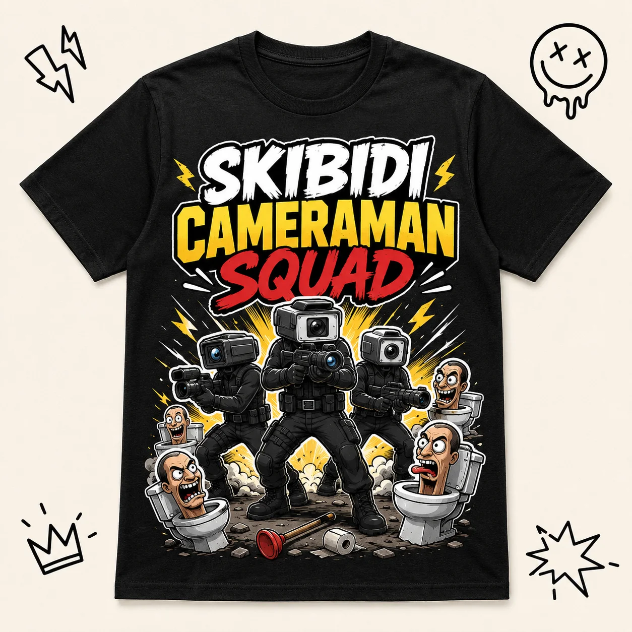 Skibidi Cameraman Squad T-Shirt